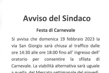 AVVISO DEL SINDACO
