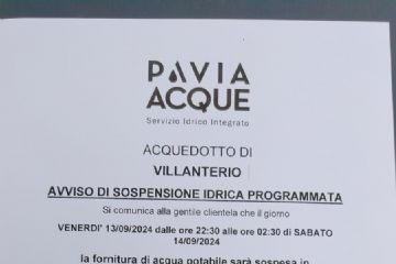 Avviso di sospensione idrica programmata